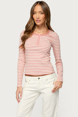 Roma Striped Henley Top