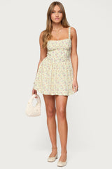 Sadee Ruched Floral Mini Dress