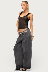 Petite Kella Low Rise Baggy Jeans