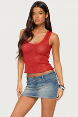 Eleora Sequin Knit Tank Top