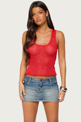 Eleora Sequin Knit Tank Top
