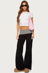Meshey Striped Foldover Pants