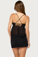 Vella Sequin Sheer Chiffon Top