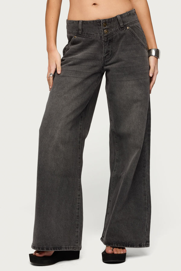 Meredith Low Rise Wide Leg Jeans