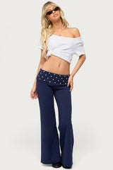 Petite Reeva Polka Dot Foldover Pants