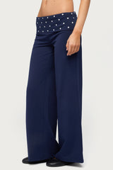 Petite Reeva Polka Dot Foldover Pants