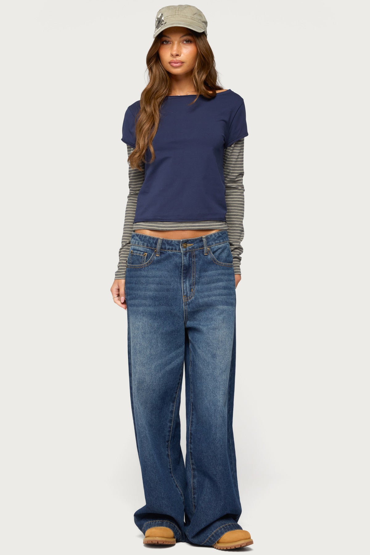 Layered Stripey Long Sleeve T Shirt