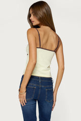 Rhoda Contrast Polka Dot Tank Top