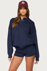 Lorie Oversized Knit Polo Sweater