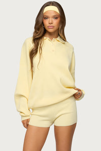 Lorie Oversized Knit Polo Sweater