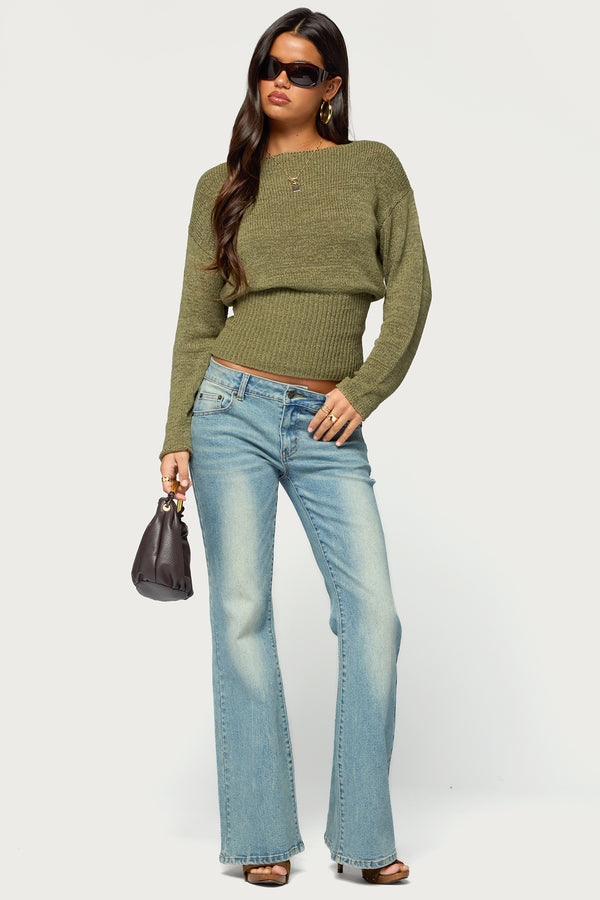 Tezi Boat Neck Light Knit Top
