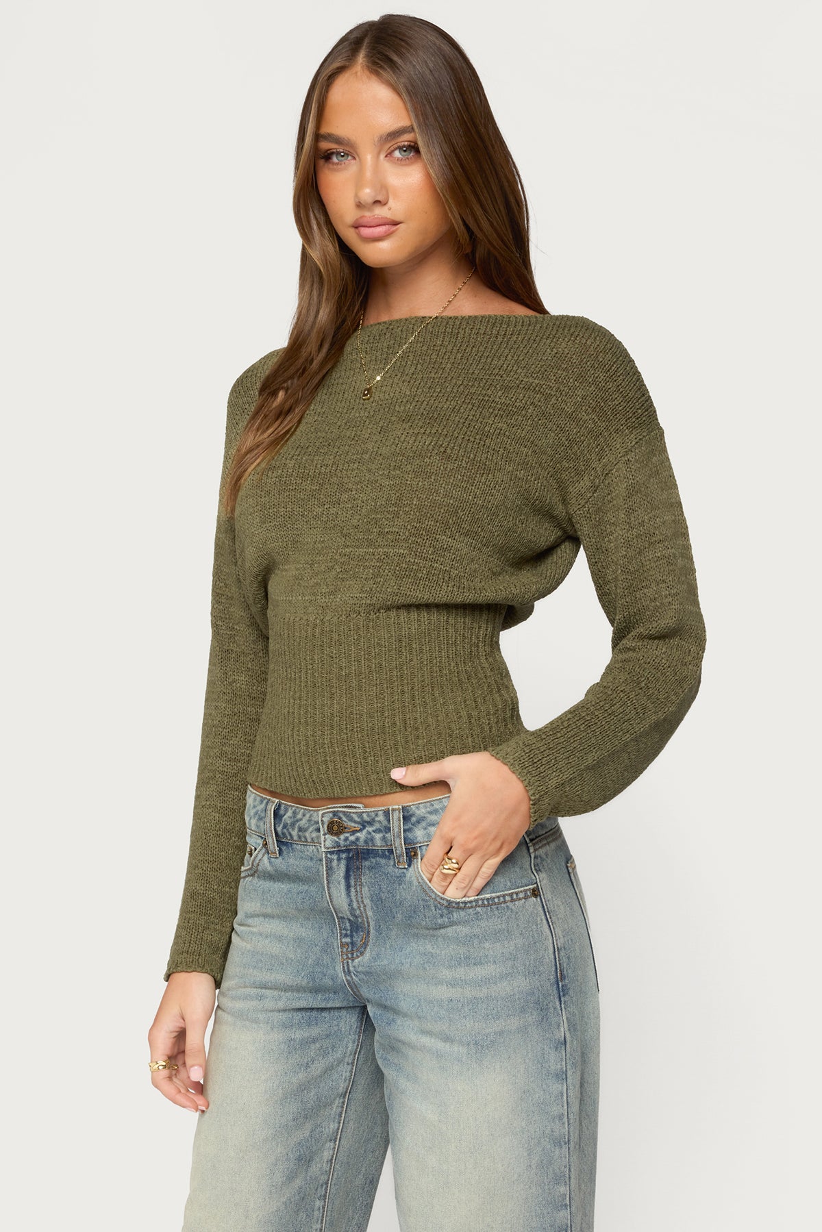 Tezi Boat Neck Light Knit Top
