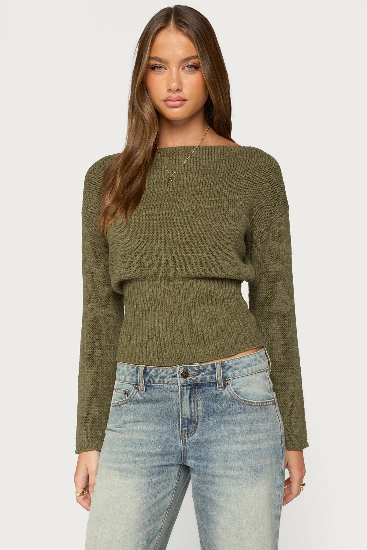 Tezi Boat Neck Light Knit Top