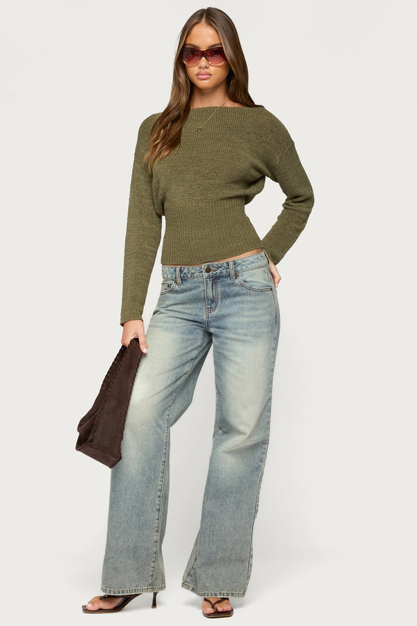 Tezi Boat Neck Light Knit Top