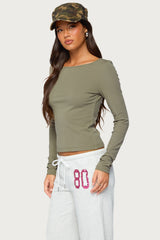 Savi Boat Neck Long Sleeve Top