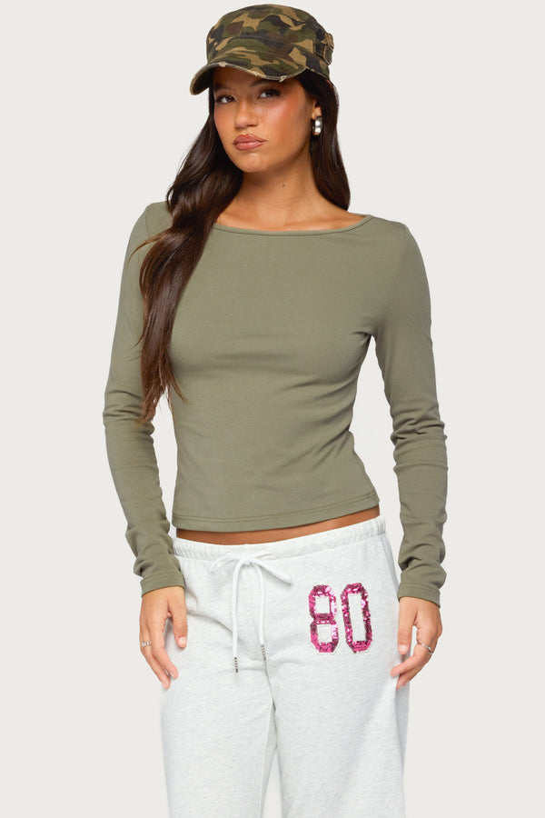 Savi Boat Neck Long Sleeve Top
