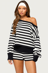 Saphi Striped Oversized Knit Sweater
