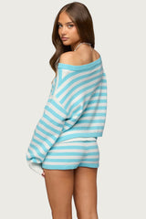Saphi Striped Oversized Knit Sweater