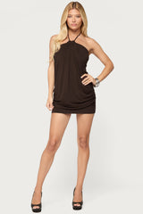 Lugenia Draped Halter Mini Dress