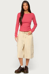 Loria Striped Boat Neck Top