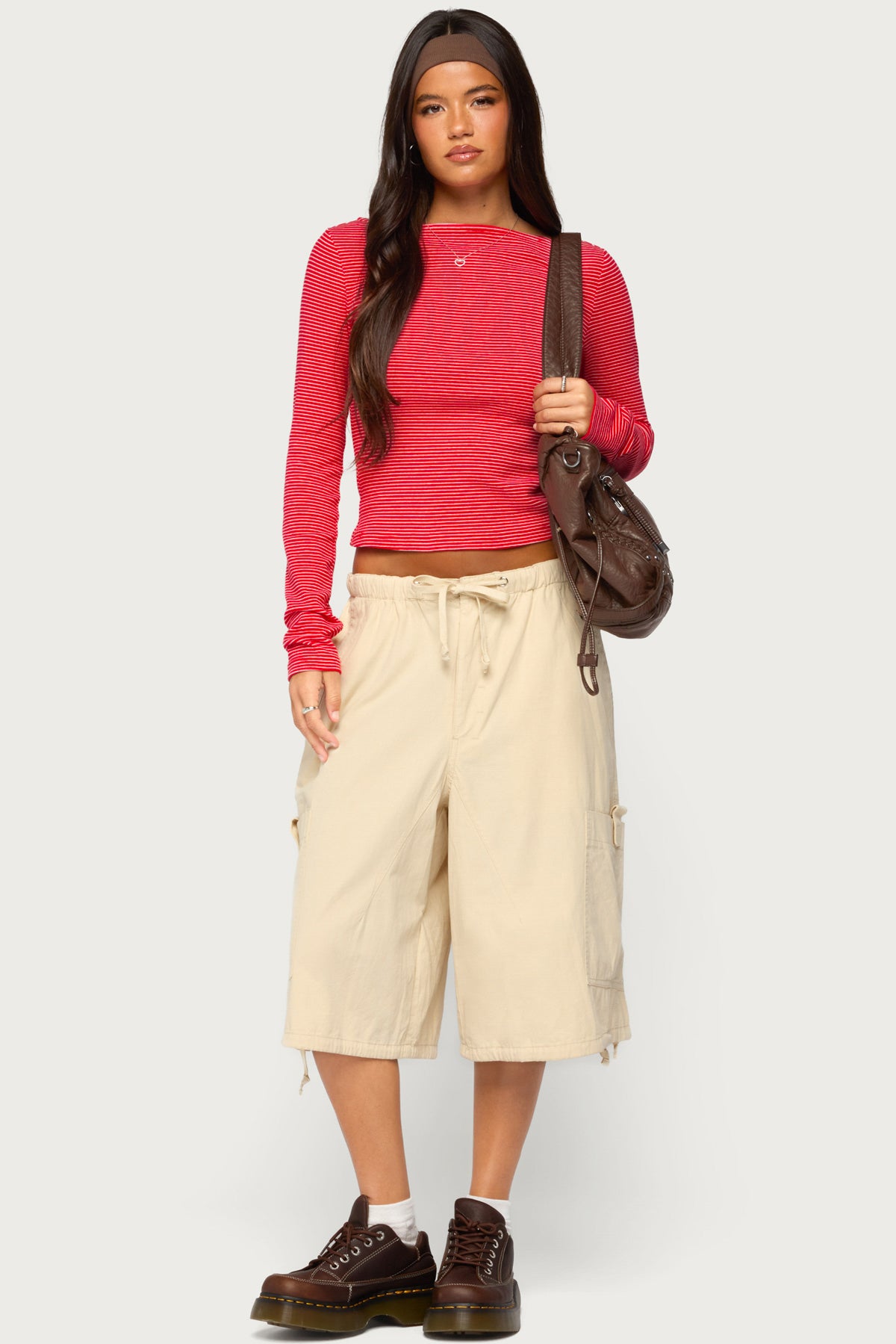 Loria Striped Boat Neck Top