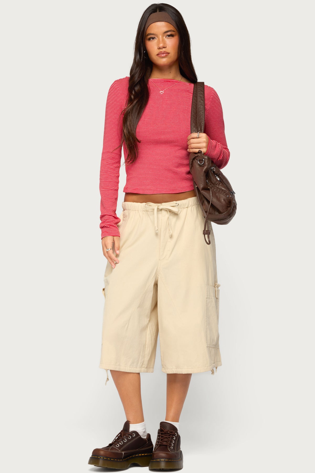Loria Striped Boat Neck Top