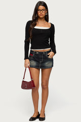 Joana Layered Lacey Henley Top