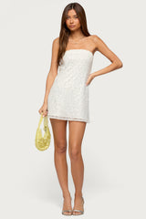 Sequin Lace Backless Mini Dress