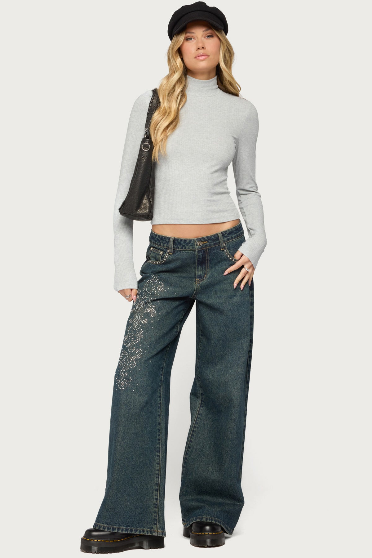 Saskia Fitted Ribbed Turtle Neck Top
