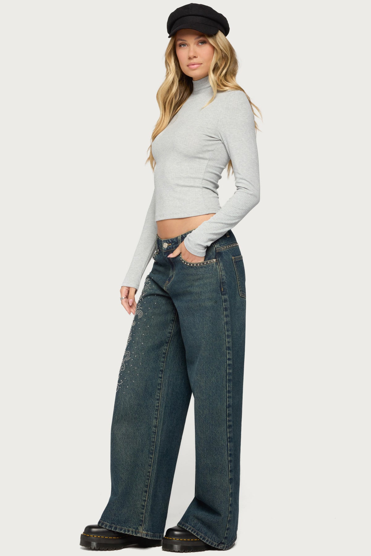 Saskia Fitted Ribbed Turtle Neck Top