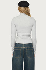 Saskia Fitted Ribbed Turtle Neck Top