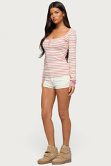 Jaida Striped Henley Top