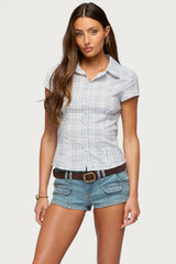 Naiah Plaid Tailored Button Up Shirt
