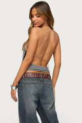 Damarey Chain Backless Halter Top