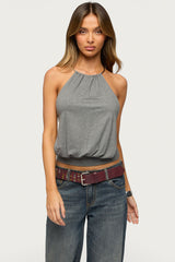 Damarey Chain Backless Halter Top