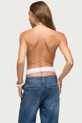 Damarey Chain Backless Halter Top