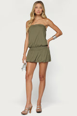 Layton Studded Strapless Bubble Mini Dress