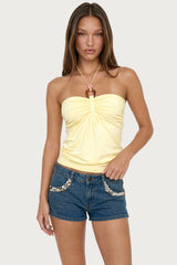 Itzel Ring Gathered Halter Top