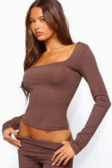 Hayden Square Neck Long Sleeve Top