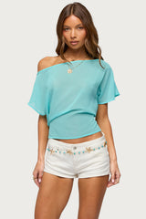 Noria Sheer Chiffon Off Shoulder Top