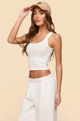 Linda Ribbed Scoop Neck Tank Top