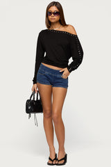 Paola Off Shoulder Stud Top
