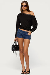 Paola Off Shoulder Stud Top
