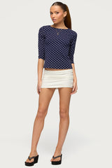 Lela Polka Dot Quarter Sleeve Top