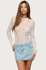 Rosalinda Sheer Lace Bodysuit