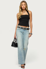 Lainie Distressed Low Rise Bootcut Jeans