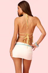 Barbie™ Embroidered Linen Look Backless Top