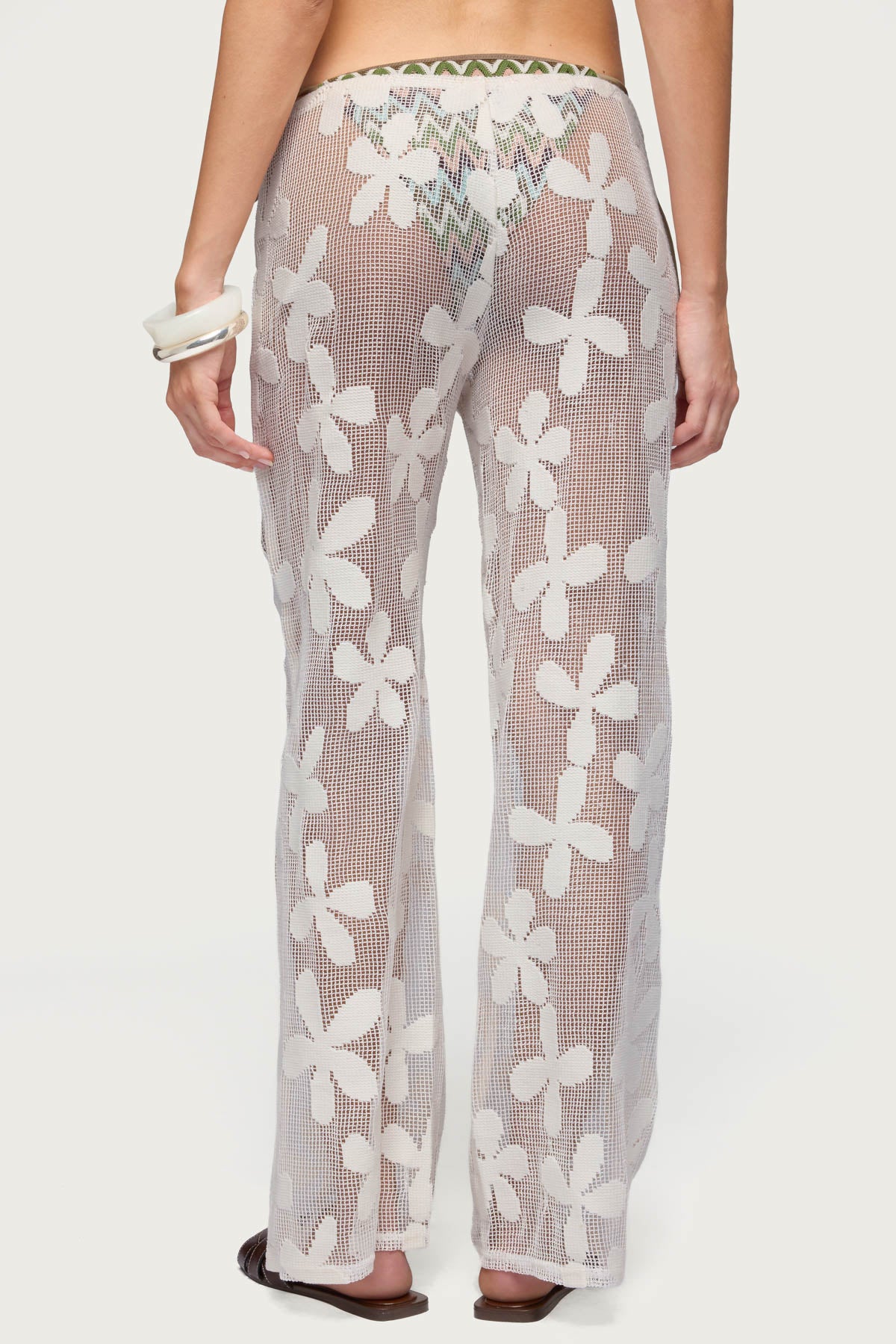 Candace Floral Texured Sheer Pants