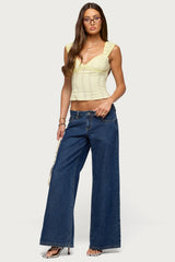 Katerine Embroidered Stripey Cotton Top