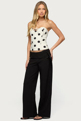 Cerise Buckle Low Rise Baggy Pants